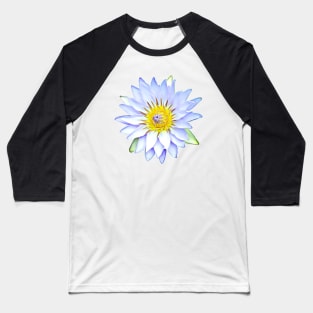 White Water Lily Artistic Style Pattern Baseball T-Shirt